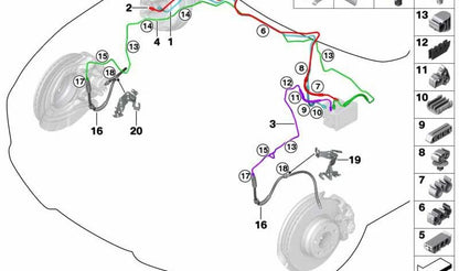 Druckrohr OEM 34306864173 für BMW F20, F21, F30, F31, F34, F32, F33, F36. Original BMW