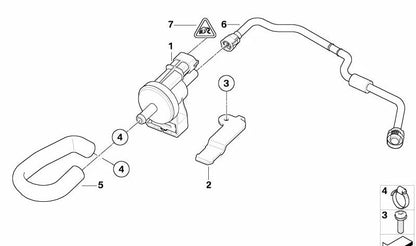 Válvula de purga del canister OEM 13907838281 para BMW E90, E91, E92, E93. Original BMW.