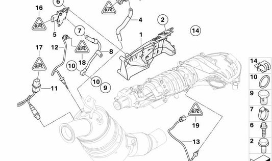 Exhaust Gas Pressure Pipe for BMW E81, E82, E87N, E88, E84 (OEM 13627812911). Original BMW