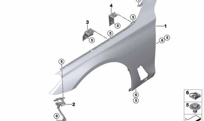 Soporte panel lateral delantero izquierdo OEM 41357413405 para BMW Serie 7 G11, G12, G11 LCI, G12 LCI. Original BMW.