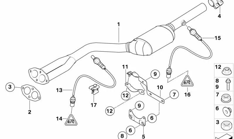 Soporte de Sistema de Escape para BMW E85 (OEM 18207546289). Original BMW