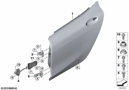 Acabamento da porta traseira para BMW Série 8 F93, G16 (OEM 51227476024). BMW original