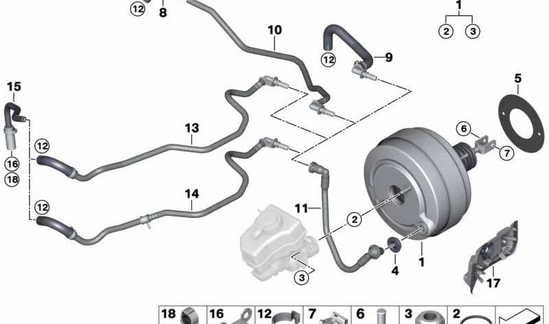 Geformter Schlauch für BMW E87, E90, E91 (OEM 11667797255). Original BMW