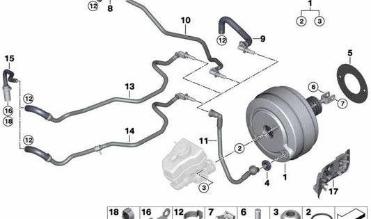 Geformter Schlauch für BMW E87, E90, E91 (OEM 11667797255). Original BMW
