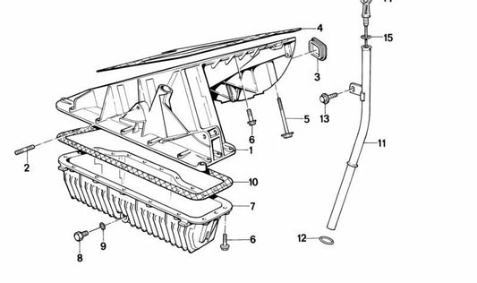 Tubo guía varilla aceite OEM 11431247215 para BMW E34 518i (M43) modelos con cambio manual o automático. Compatible entre 1994 y 1996. Pieza original BMW.