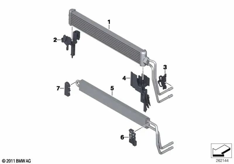Suporte esquerdo para BMW Série 5 F10, Série 6 F06, F12, F13 (OEM 17217844265). BMW originais.