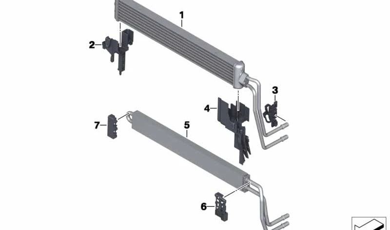 Adaptador izquierdo para BMW Serie 5 F10, Serie 6 F06, F12, F13 (OEM 17117845825). Original BMW