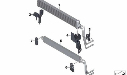 Adaptador izquierdo para BMW Serie 5 F10, Serie 6 F06, F12, F13 (OEM 17117845825). Original BMW