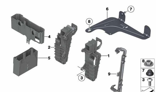 Soporte central módulo Gateway OEM 61359144253 para BMW F07, F07N, F10, F10N, F11, F11N, F18, F18N, F06, F06N, F12, F13, F01, F01N, F02, F02N, F04. Original BMW.