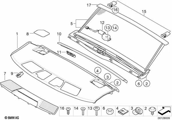 Blende Sonnenschutzrollo para BMW Serie 7 E65, E66 (OEM 51469150204). Original BMW
