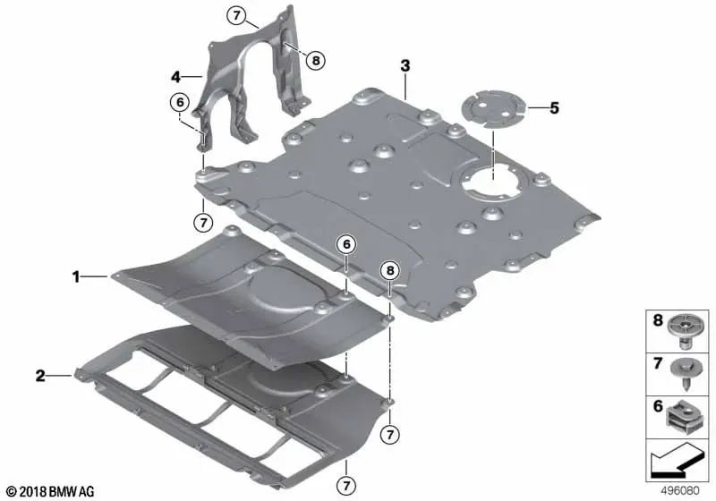 Protection du compartiment du moteur arrière pour BMW X3 F97, G01, G08 et X4 F98, G02 (OEM 51757417386). BMW d'origine
