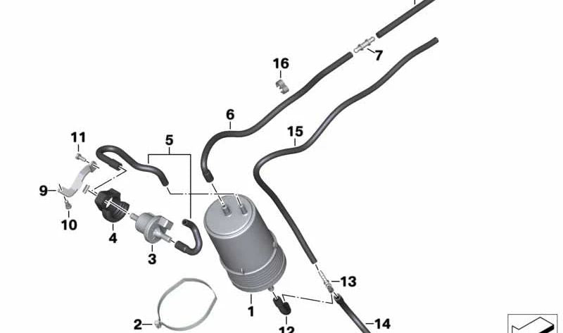 Conducto de tubo flexible OEM 16138532273 para motos BMW F 700 GS, F 800 GS, F 800 GS Adventure. Original BMW Motorrad.