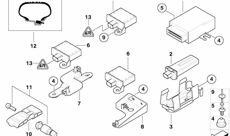 Módulo de control RDC (sensor de presión de neumáticos) OEM 36236782803 para BMW E85, E86. Original BMW.