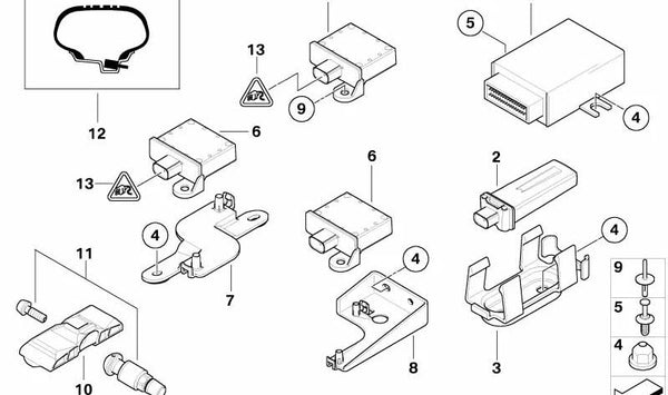 Módulo de control RDC (sensor de presión de neumáticos) OEM 36236782803 para BMW E85, E86. Original BMW.
