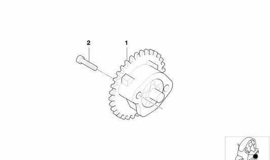Bomba de presión de aceite OEM 11117655260 para motos BMW C1 125 (0991, 0992). Original BMW Motorrad.