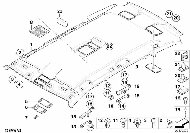 Speaker trim for BMW 5 Series E61, E61N (OEM 51437128156). Original BMW.