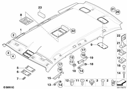 Speaker trim for BMW 5 Series E61, E61N (OEM 51437128156). Original BMW.