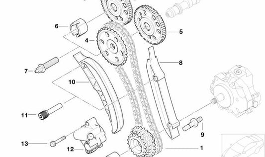 Engranaje árbol de levas OEM 11317788741 para BMW E46, E60, E61, E65, E83, E53. Original BMW.