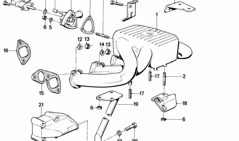 Junta de colector de escape sin amianto OEM 11611727994 para BMW E21, E30, E12, E28. Original BMW