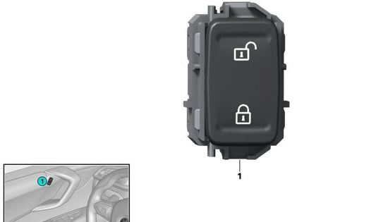 Interruptor cierre centralizado OEM 61319248210 para BMW i3 (I01) todos los modelos 60Ah, 94Ah y 120Ah con o sin REX. Original BMW.