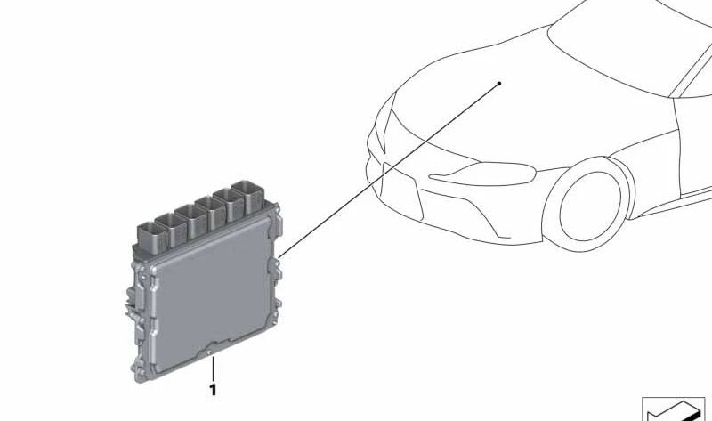 DME control unit for BMW F40, F44, G42, G20, G21, G28, G22, G23, G26, G30, G31, G32, G11N, G12N, G01, G08, G02, G05, G18, G06, G29 (OEM 12145A45F57). Genuine BMW
