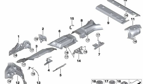 Aislamiento térmico cortafuegos OEM 51487424922 para BMW G05, F95, G06, F96, G07. Original BMW.