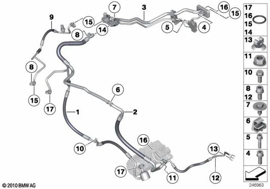 Hochdruckkanal für BMW E72 (OEM 64509192394). Original BMW