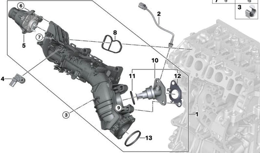 Intake manifold with throttle valve OEM 11618513854 for BMW F20, F21. Original BMW.