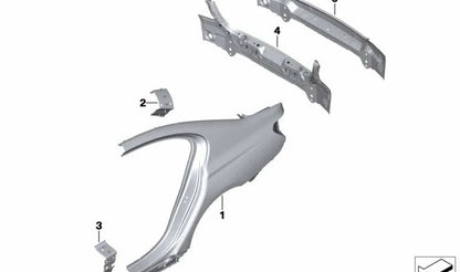 OM Bumper posteriore esterno 41007440840 per BMW F90, G30, G38. BMW originale.