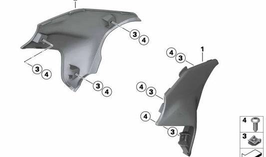 Almohadilla rodilla izquierda OEM 46638554369 para BMW Motorrad F700GS, F800GS, F800GS Adventure, F800R. Original BMW Motorrad.