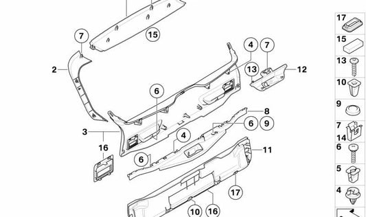 Tapa derecha luz trasera para BMW X5 E70, E70N. OEM 51497172144. Color tabaco. Pieza original BMW.