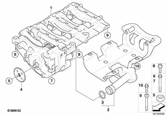 Unité d'huile et d'équilibre pour BMW E81, E82, E87N, E88, E90, E91, E92, E93 (OEM 11415A19409). BMW d'origine