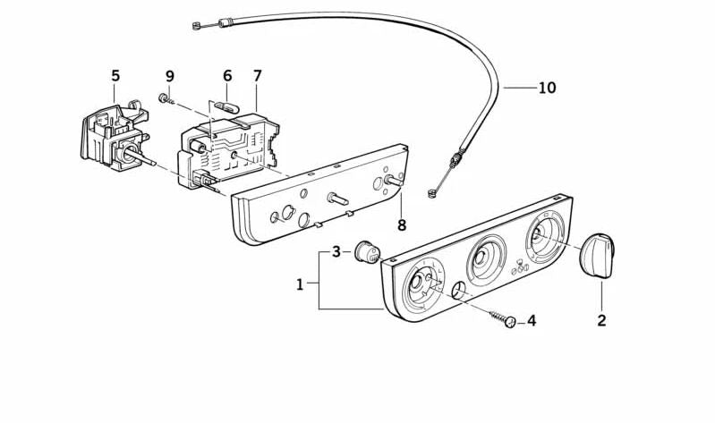 Cable de control de ventilación OEM 64111387949 para BMW E36. Pieza del sistema de calefacción. Compatible con versiones con calefacción Siemens 640155 y Kammerer 640171. Original BMW.