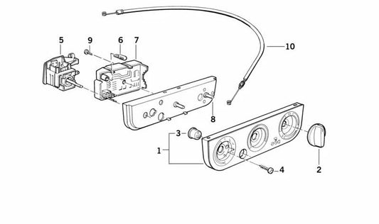 Cable de control de ventilación OEM 64111387949 para BMW E36. Pieza del sistema de calefacción. Compatible con versiones con calefacción Siemens 640155 y Kammerer 640171. Original BMW.
