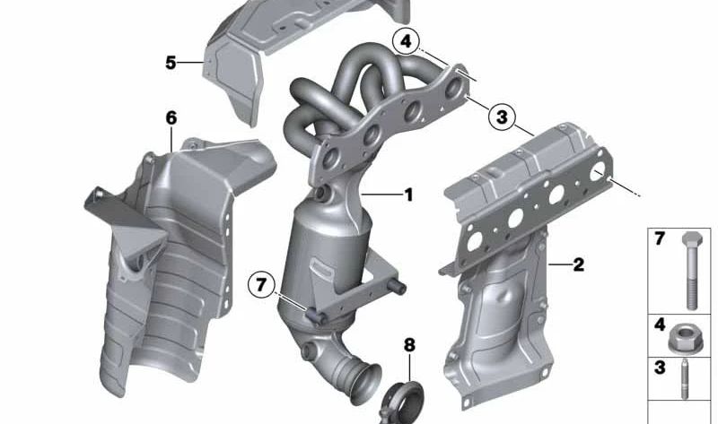 Chapa de calorífugo OEM 18407584307 para MINI R56, R55 Clubman, R57 Cabrio, R58 Coupé, R59 Roadster, R60 Countryman, R61 Paceman… y más. Original MINI.