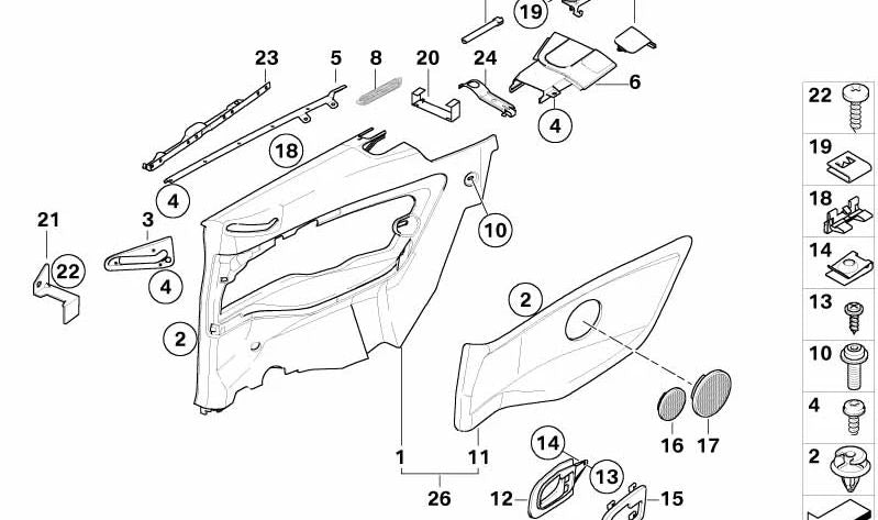 Tapa izquierda para hueco de palanca OEM 51438172797 para BMW E36. Original BMW.
