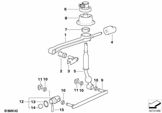 Umgebauter Änderungshebel für BMW E36 (OEM 25111221544). Original BMW