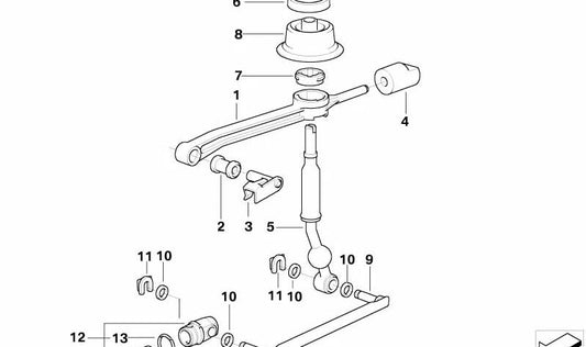OEM 25111434319 Mudança de março ARM PARA BMW E36 e Z3. BMW original.