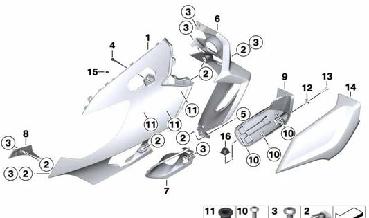 Protección de mano izquierda OEM 46638393127 para motos BMW K 1600 GT, K 1600 GTL. Original BMW Motorrad.