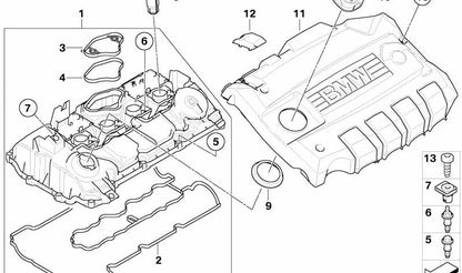 Junta de tapa de balancines OEM 11127567179 para BMW E81, E82, E87, E88, E90, E91, E92, E93, E60, E61. Original BMW.