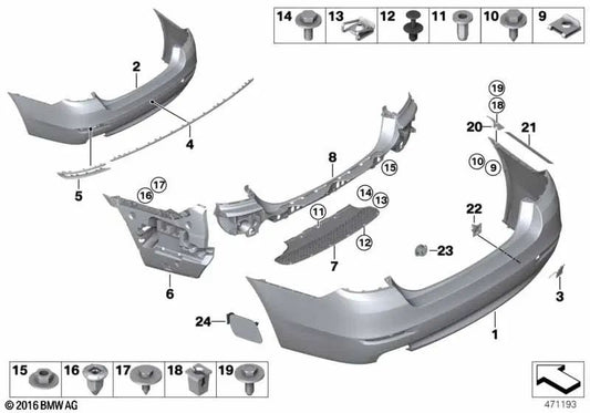 Zentraler unterer Führer für BMW 5 F10 -Serie, F18 (OEM 51127184765). Original BMW