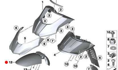 Guardabarros delantero inferior OEM 46617664871 para motos BMW G 650 GS, F 650 GS. Original BMW Motorrad.