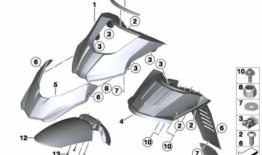 Guardabarros delantero OEM 46618544798 para BMW G 650 GS Sertão. Original BMW Motorrad.