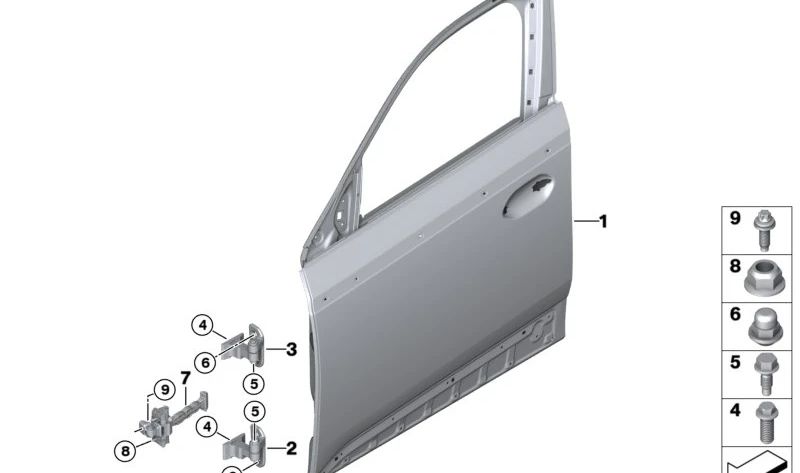 Tope de puerta delantero OEM 51217431279 para BMW G05, G18, F95, G06, F96, G07, G09. Original BMW.
