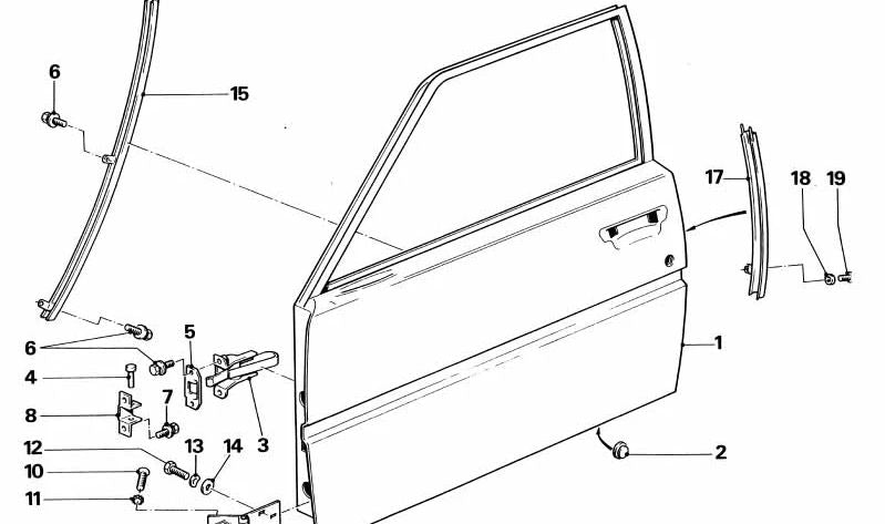 Perno de cierre de capó OEM 51211875008 para BMW E21, E12, E28, E24. Original BMW.
