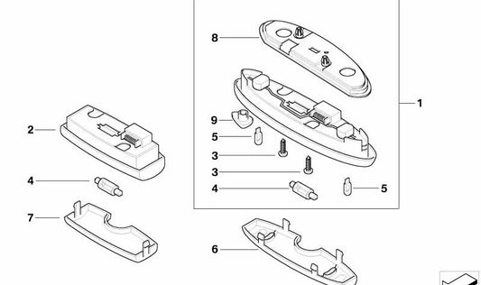 Luz interior OEM 63316961986 para MINI R50, R53. Original MINI.