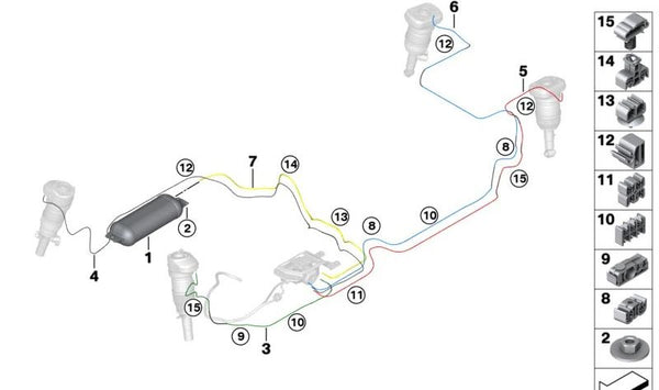 Conducto de aire delantero derecho OEM 37206885152 para BMW G05. Original BMW.