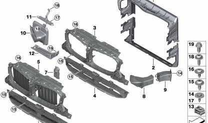 Trampillas de aire arriba de BMW X3 G01, X4 G02. Original BMW.