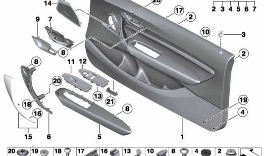 Linksledertür für BMW F23, F23N (OEM 51418070081). Original BMW.