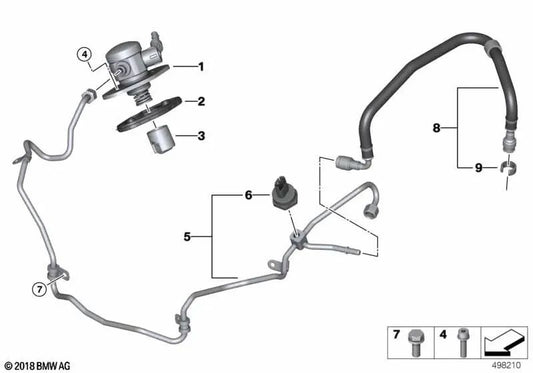 Kraftstoffeinspannrohr für BMW F90, F90N, F91, F92, F93 (OEM 13538096111). Original BMW